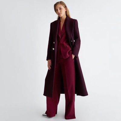 Manteau laine prune La Redoute