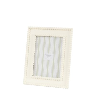 5x7" Calitri Beaded Photoframe in White ÉDITÉ