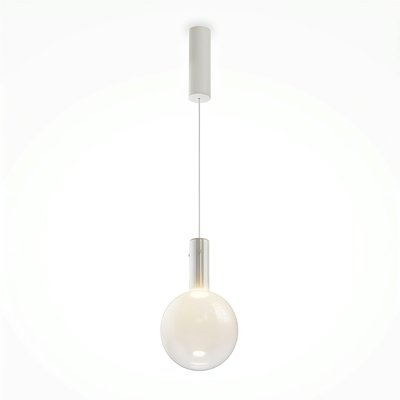 Suspension verre soufflé LED – globe blanc crémeux DELTONA PIER IMPORT