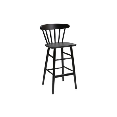 Tabouret de bar vintage à barreaux noir mat H65 cm DARIA MILIBOO