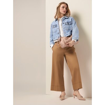Pantalon palazzo réalisé en satin de coton mélangé OLTRE