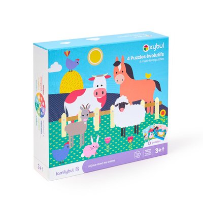 4 puzzles évolutifs 9,12,16,24 pièces OXYBUL 