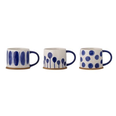 Mug grès peint main  Linora set de 3 BLOOMINGVILLE