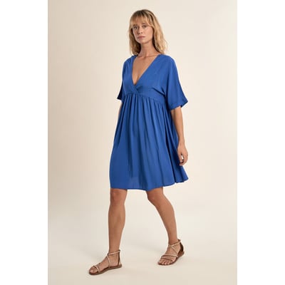 Robe à Bretelles Molly Bracken - Taille S (36-38) - Blanc - Dentelle Et Bas Plissé - Occasion Très Bon état
