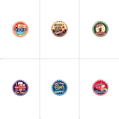 Set de 6 dessous de verre   11 cm-BEER TABLE PASSION