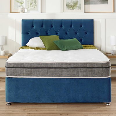 Oliver Velvet 4 Drawer Divan Bed and Pocket+ Memory Mattress Set ASPIRE