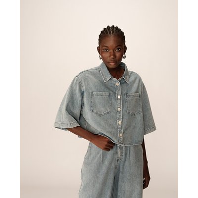 Chemise courte oversize en denim POMONA GRACE & MILA