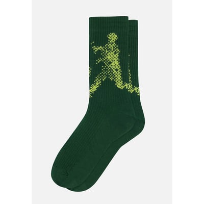 Chaussettes de sport mi-hautes à motif laser jaune anis en coton Wilfried LE SLIP FRANCAIS