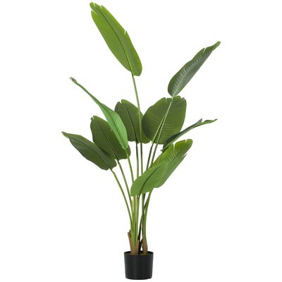 Plante artificielle bananier H.160cm 10 grandes feuilles grand réalisme HOMCOM
