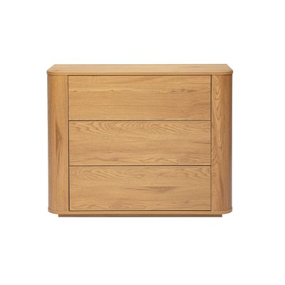 Commode finition bois clair chêne 3 tiroirs L100 cm NEGAN MILIBOO