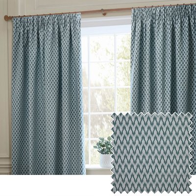 Hutton Woven Jacquard Pencil Pleat Curtains SANDERSON