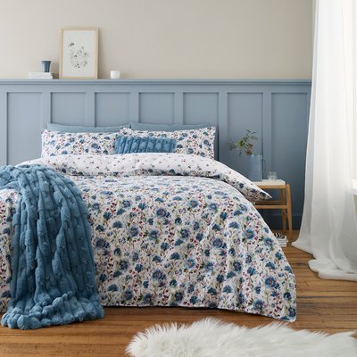 Brushed Ophelia Floral 100% Cotton Duvet Cover and Pillowcase Set BIANCA FINE LINENS