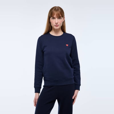 Sweat marinière avec broderie coeur en molleton MONOPRIX