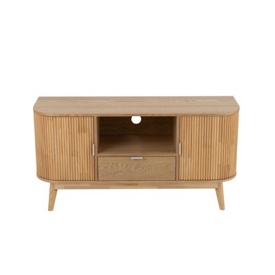 Meuble TV en bois naturel 2 portes 1 tiroir 1 niche - ORIGAMI HELLIN, DEPUIS 1862
