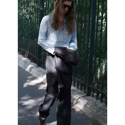 Pantalon de costume fines rayures MANGO