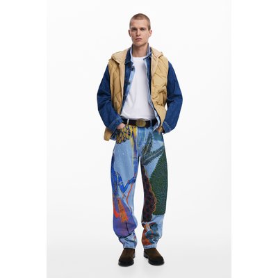 Jean droit imprimé Inde DESIGUAL