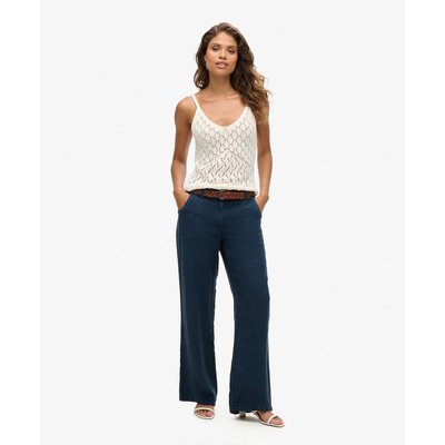 Pantalon taille basse en lin SUPERDRY