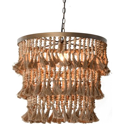 Suspension bohème en bois et métal style naturel balinais RECOLLECTION