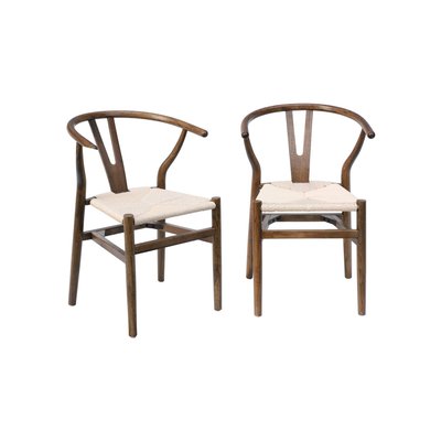Chaise vintage bois de hêtre et cordes (lot de 2) CECILE SWEEEK