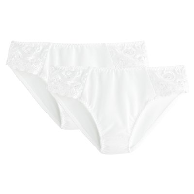 Lot de 2 Slips en tulle uni et tulle brodé Lyssa ANNE WEYBURN