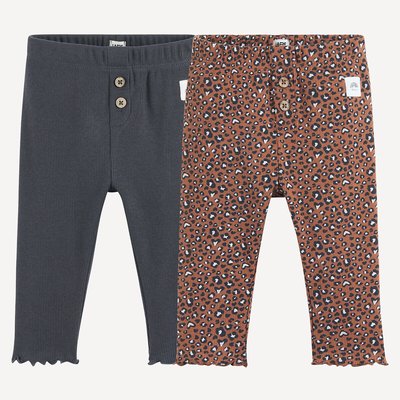 Pack of 2 Leggings in Ribbed Fabric LA REDOUTE COLLECTIONS