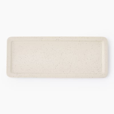 Plat rectangulaire finition mouchetée, 30cm MONOPRIX
