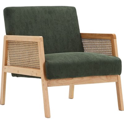 Fauteuil en cannage et velours côtelé - MANI HOMIFAB