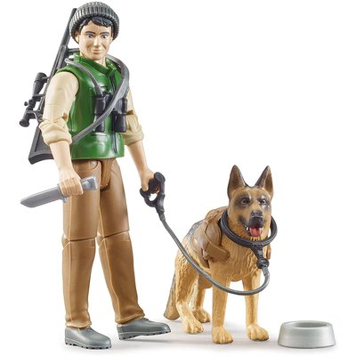 bworld Forestier avec chien et équipement BRUDER