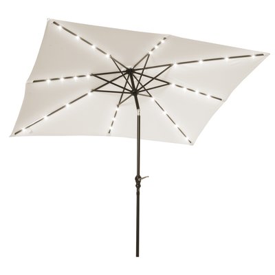 Parasol lumineux LED rectangulaire inclinable dim. 2,68L x 2,05l x 2,48H m OUTSUNNY