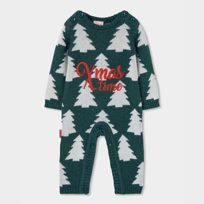 Pyjama bébé imprimée sapins de Noël BOBOLI