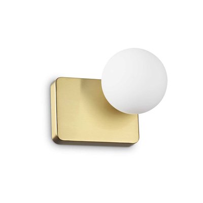 Applique dorée Penta 1 globe verre blanc soufflé MILLUMINE
