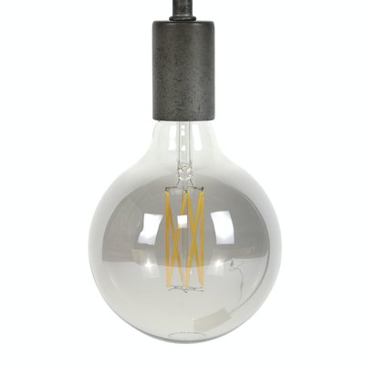 Ampoule globe 12,5 cm gris fumé LED filament (E27) PIER IMPORT