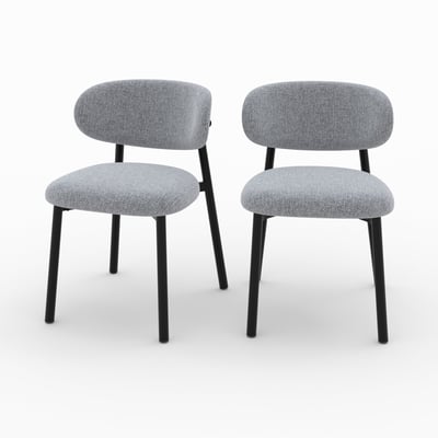 Lot de 2 chaises en tissu chiné et pieds en métal - NAO MAISON PAVANE