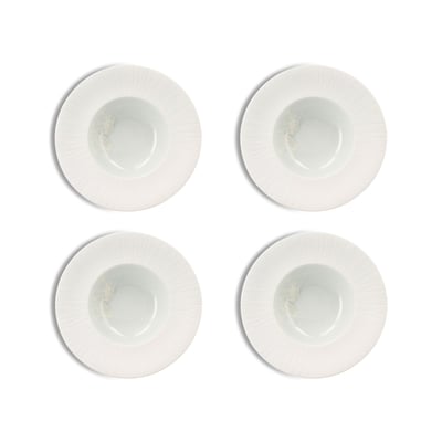 Lot de 4 assiettes gourmet en porcelaine 23cm, URUS OGO LIVING
