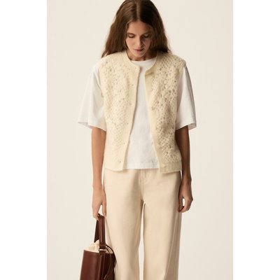 Sleeveless Openwork Knit Cardigan, Cemilie DES PETITS HAUTS