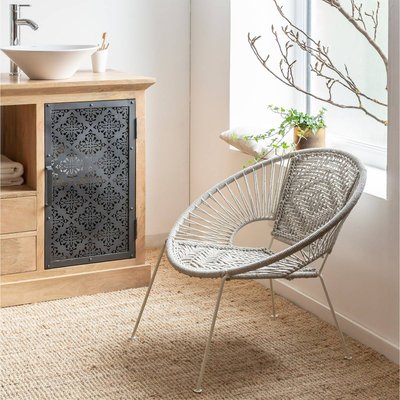 Fauteuil en corde de coton blanc  BÉLIZE MADE IN MEUBLES 