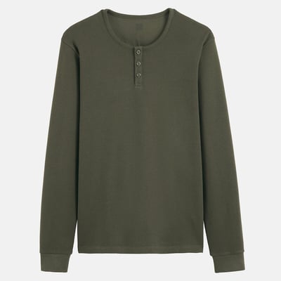 Camiseta con cuello tunecino y manga larga LA REDOUTE COLLECTIONS