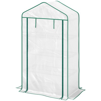 Serre de jardin balcon 4 étagères acier PE blanc OUTSUNNY