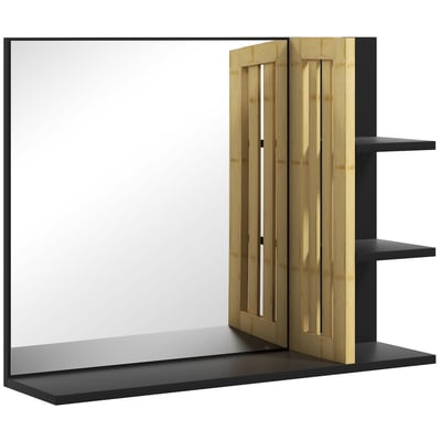 Miroir de salle de bains Bois Noir HOMCOM