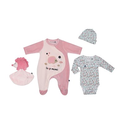 Trousseau naissance velours rase francia SUCRE D'ORGE