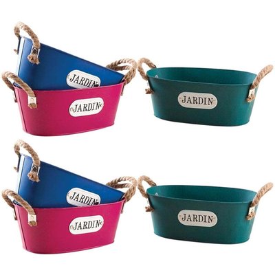 Corbeille ovale en métal coloré 25 cm Lot de 6 AUBRY GASPARD