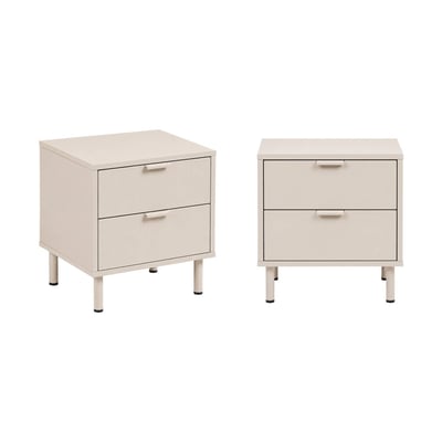 Table de chevet décor bois et métal 2 tiroirs (lot de 2) ELLIE SWEEEK