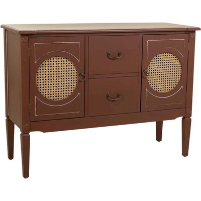 Buffet bois et rotin esprit vintage deux portes deux tiroirs RECOLLECTION