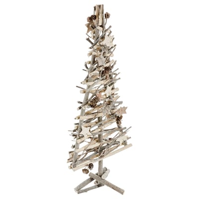 Sapin avec branches et étoiles 57 cm bois FEERIC LIGHTS & CHRISTMAS