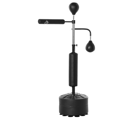 Sac de frappe boxe autoportant punching ball brunier 3 en 1 noir HOMCOM