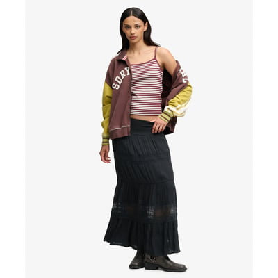 Jupe longue Ibiza ajourée ceinture smokée SUPERDRY