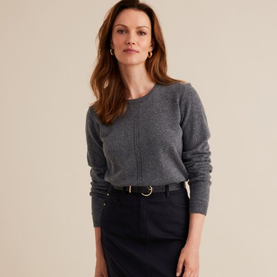 Pull en laine d'agneau, col rond, en fine maille ANNE WEYBURN