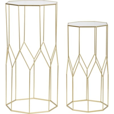 Tables gigognes en verre et fer GLAM RECOLLECTION