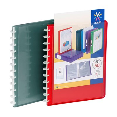 Lot de 2 Porte-vues personnalisables 50 vues avec pochettes amovibles format A4 GEODE VIQUEL