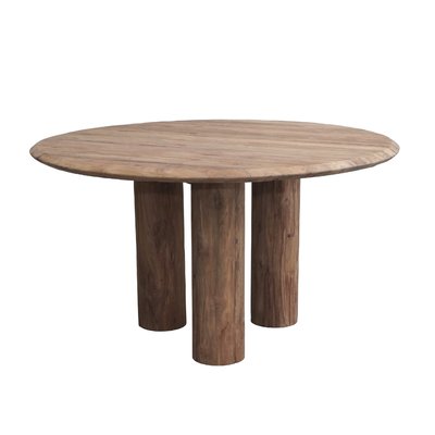 Table à manger ronde en bois de teck recyclé RONNY HYDILE